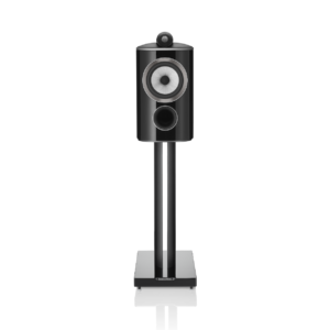 805-d4-gloss-black-front-on-fs-805-d4-black-grille-off-with-reflection