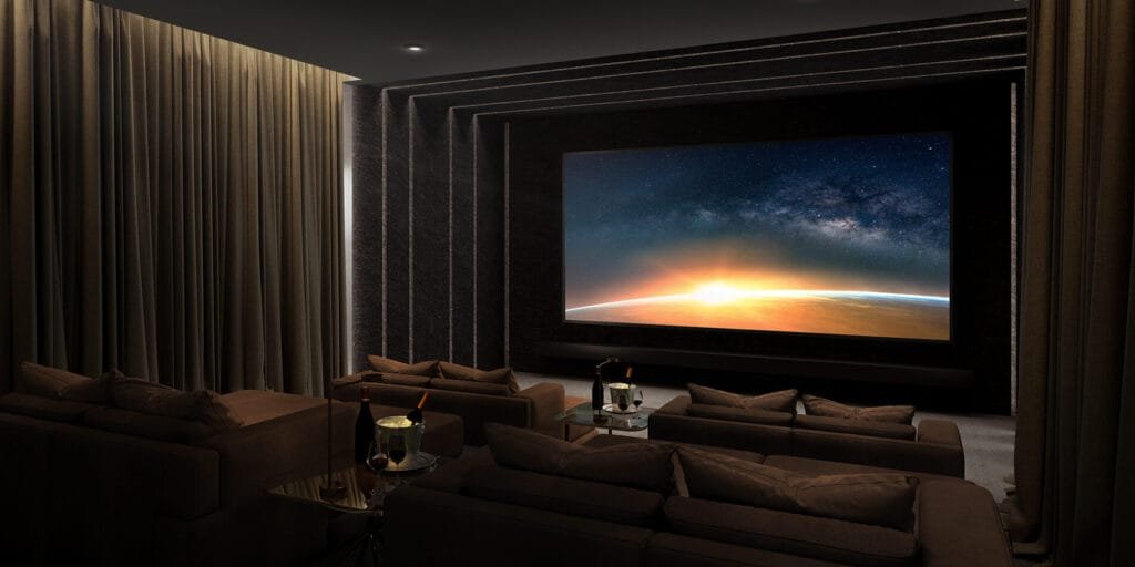 Cinergy speakers installed in a home theatre