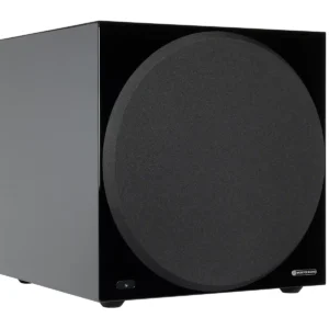 Monitor Audio Anthra W15 Black angle view with grille