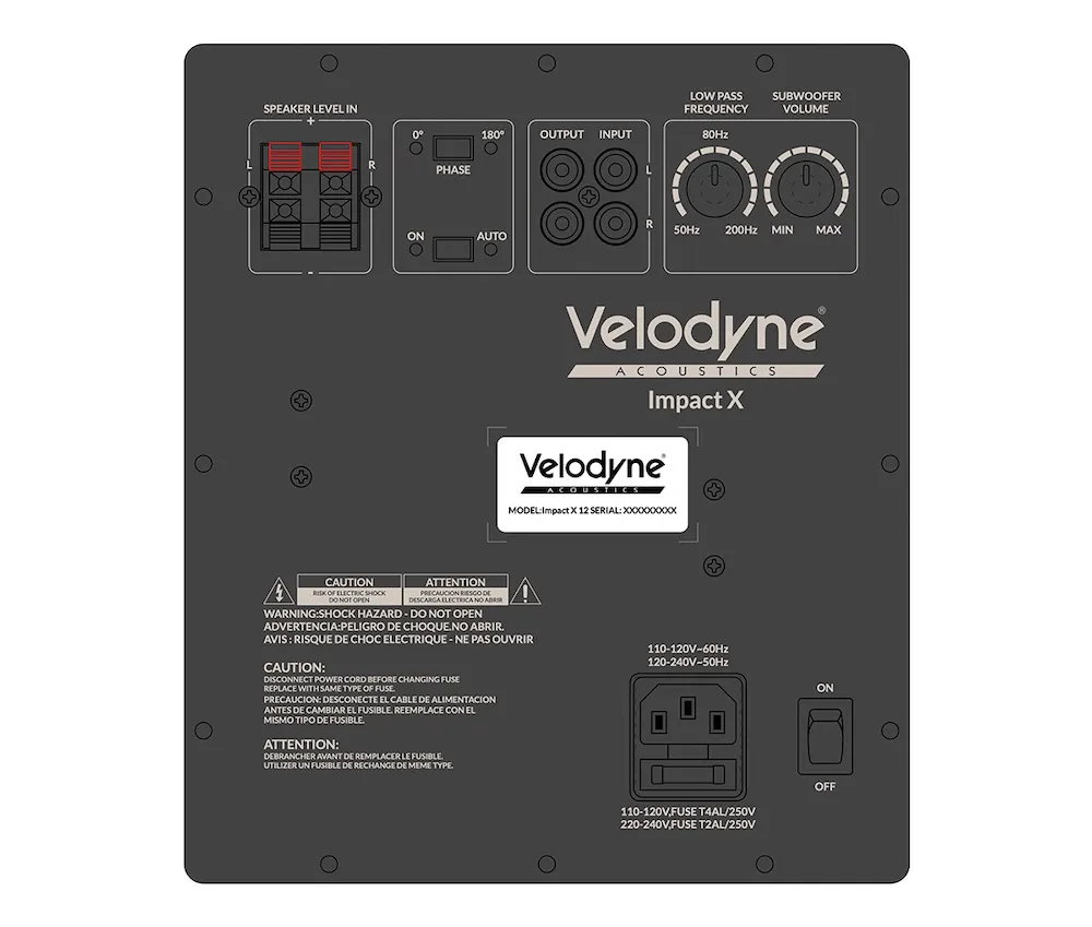 Velodyne Acoustics Impact X back panel